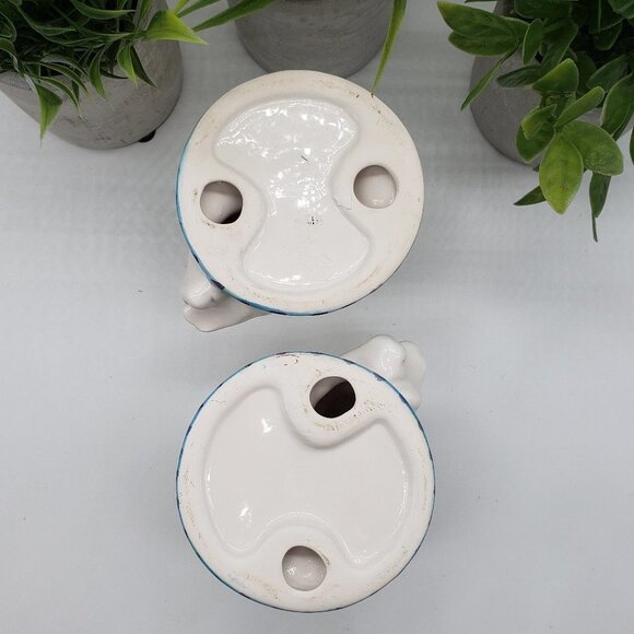 Easter Rabbit Ceramic Hand Painted Candle Stick Holders Set of 2 - Picture 2 of 7